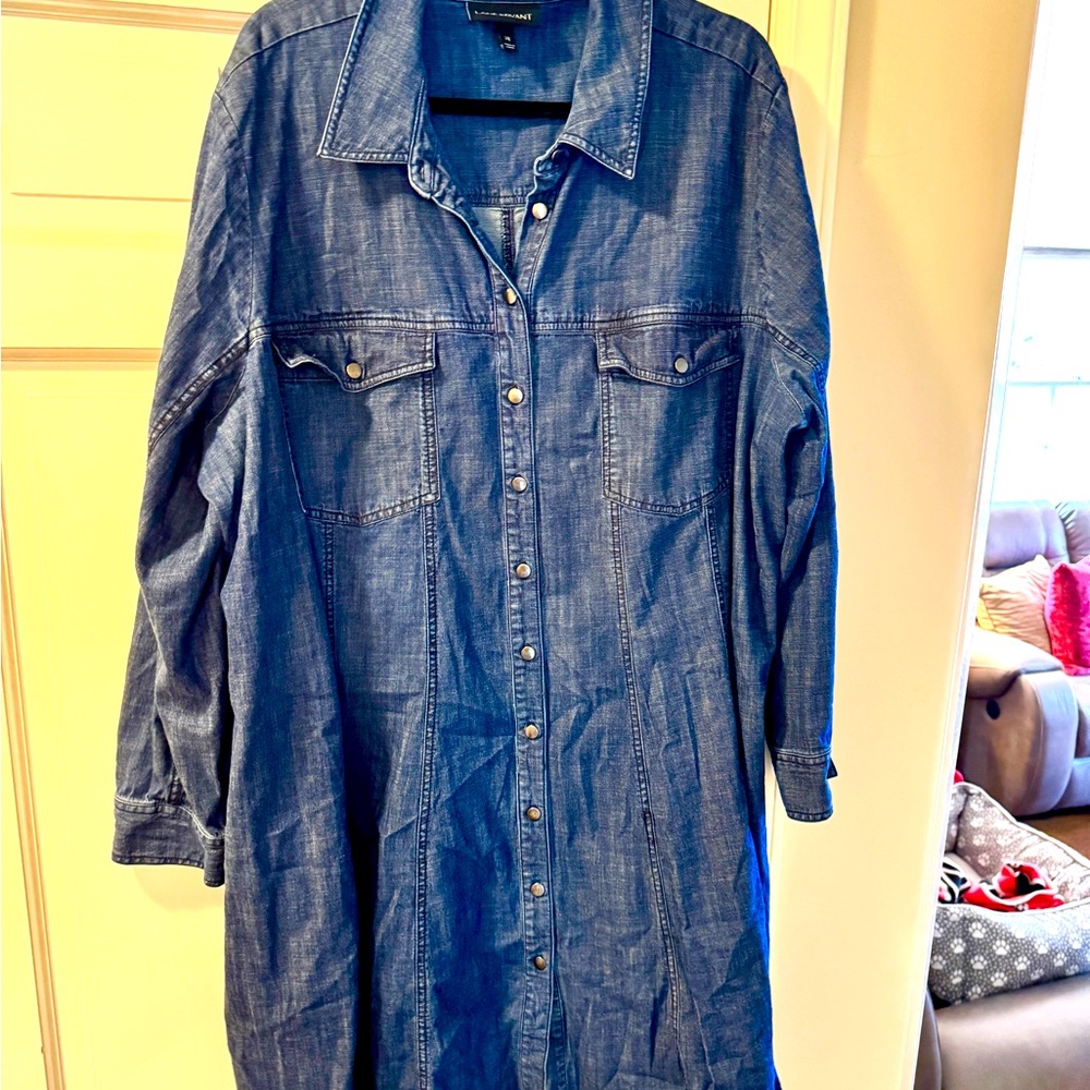 Lane Bryant denim fit and flare plus dress 28
